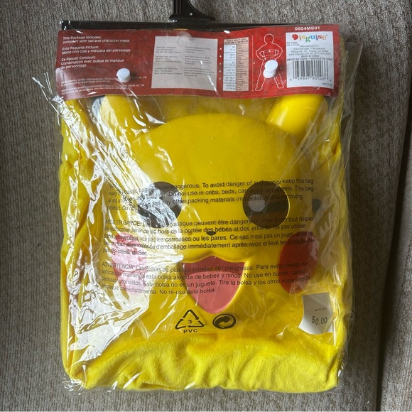 NEW Pokemon PIKACHU Kids Unisex Halloween Costume Jumpsuit Large - Picture 2 of 7
